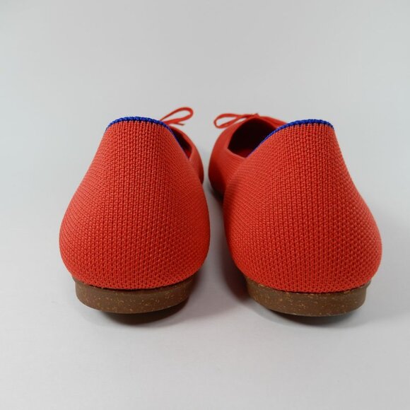 Rothy's The Ballet Flats Bow Size 10 Round Toe Glamour Red Knit Slip On NEW - Picture 10 of 14